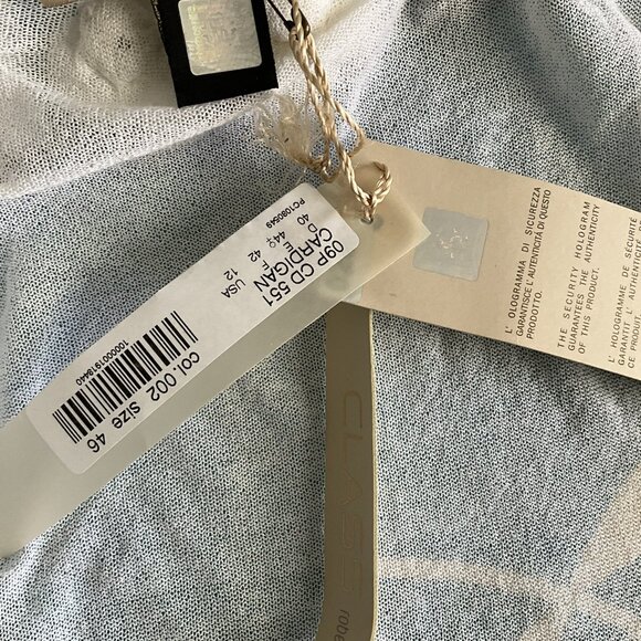 Class Roberto Cavalli White Sheer Embroidered Floral Cardigan Italy size 46 - Picture 4 of 7